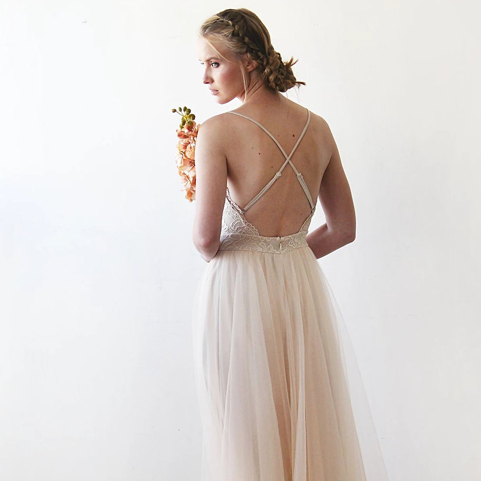 Thumbnail: Bestseller Champagne Wedding Dress #1205