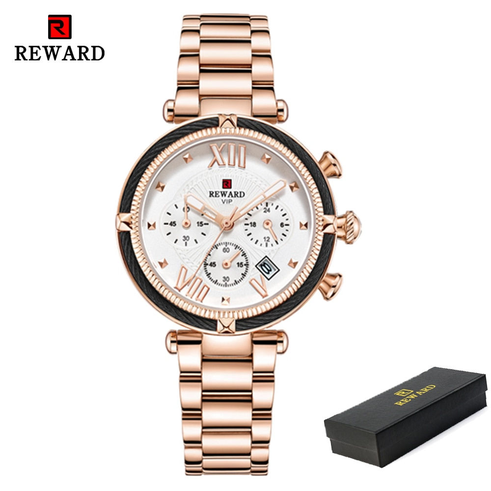 REWARD Luxury Fashion Women Watches Waterproof Casual Quartz