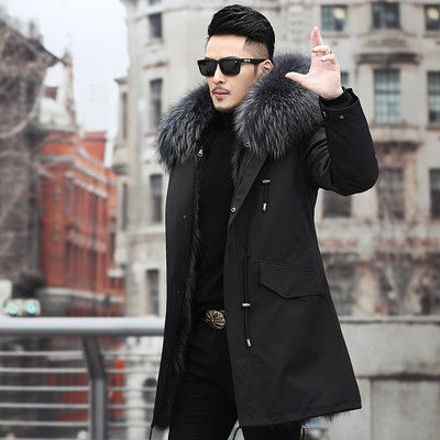 Thumbnail: Fashion Winter Man Parka X- Long Jacket Men Parkas Raccoon Fur