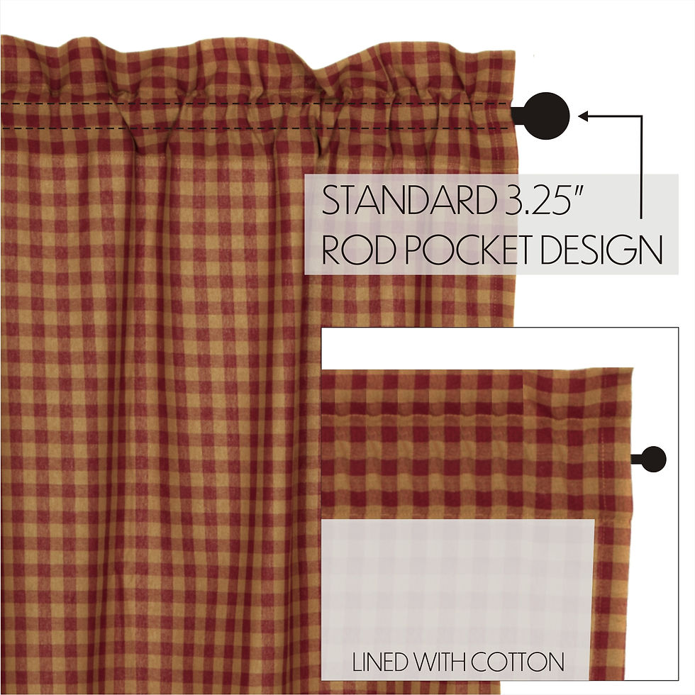 Thumbnail: Burgundy Check Scalloped Valance 16x60