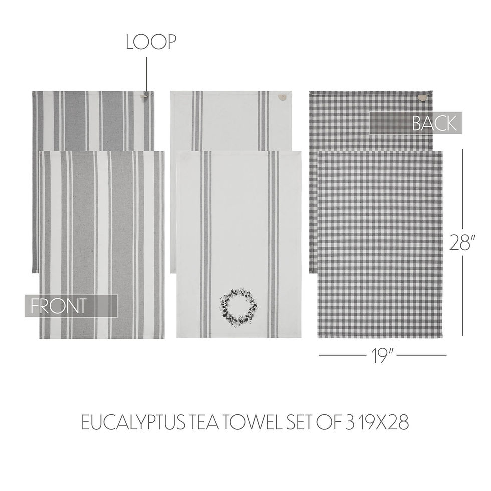 Thumbnail: Finders Keepers Eucalyptus Tea Towel Set of 3 19x28