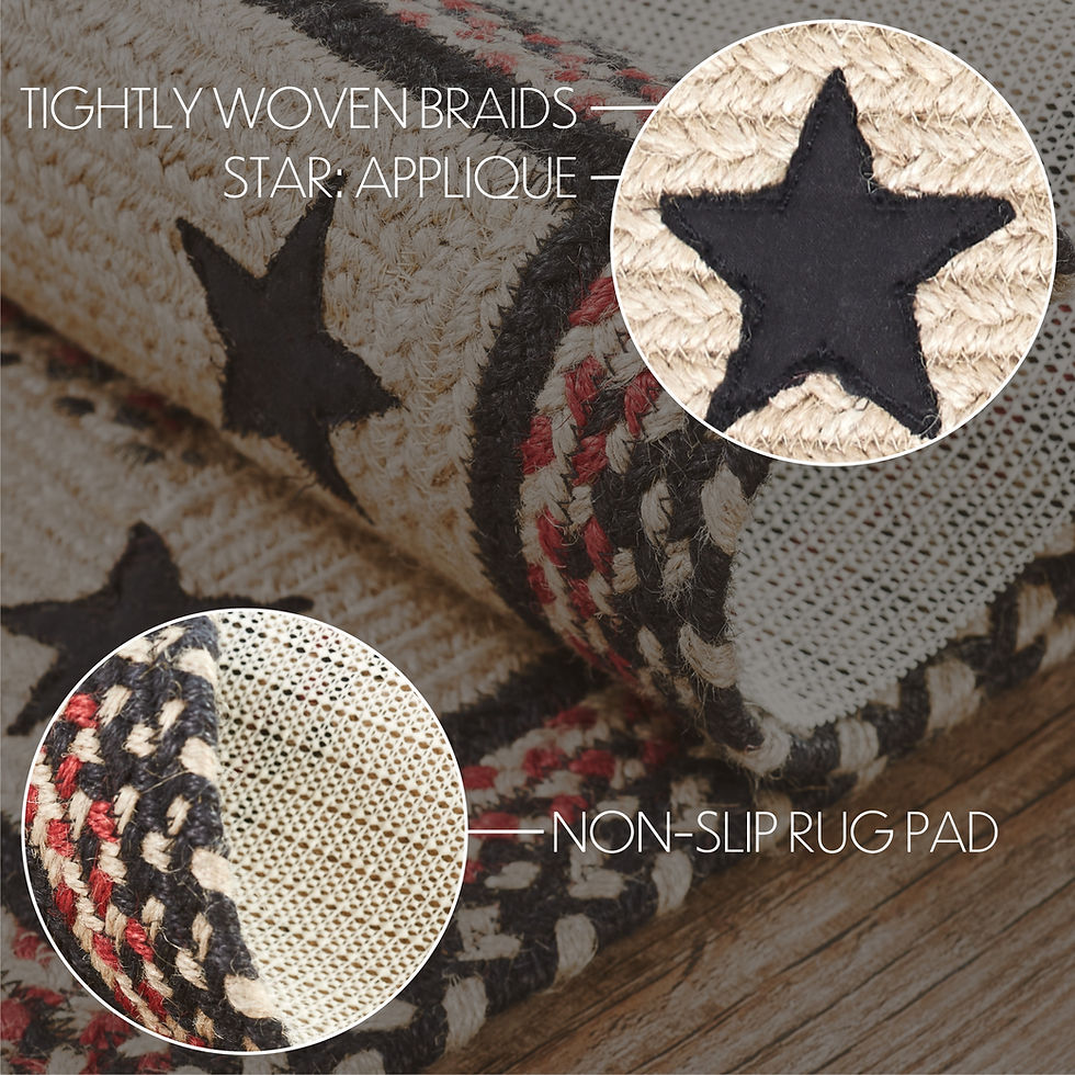 Thumbnail: Colonial Star Jute Rug/Runner Rect w/ Pad
