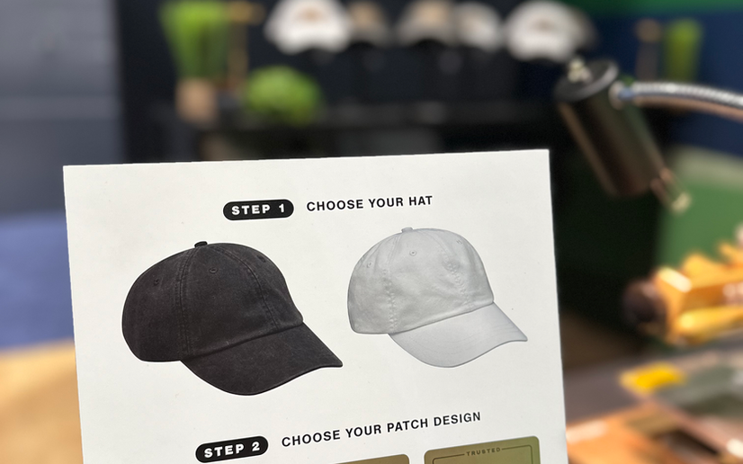 Custom Hat Bar Custom Hat & Patch Bar at a Trade Show