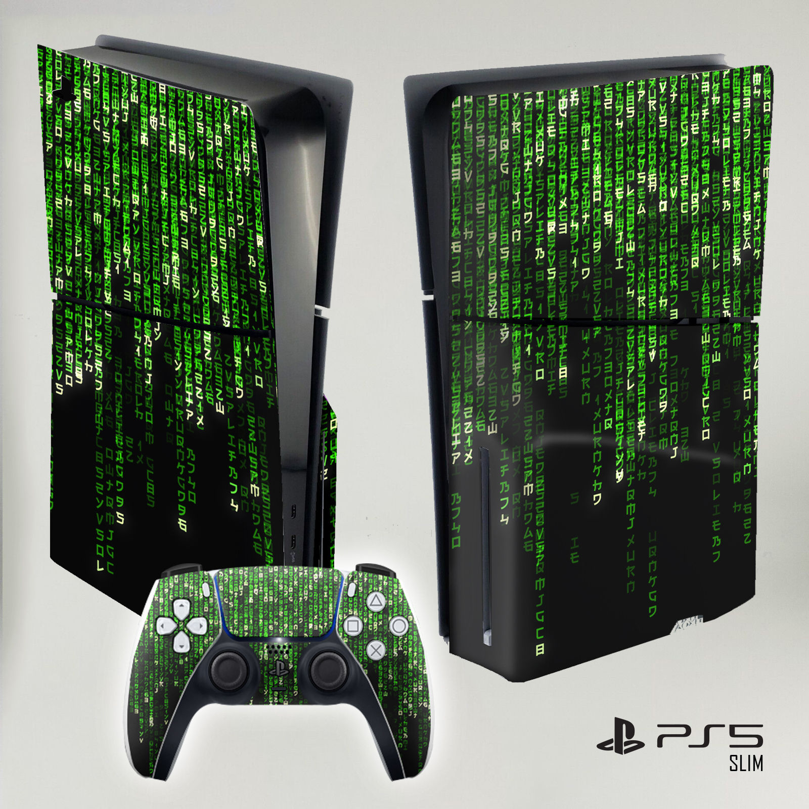 Digital Rain - PS5 Slim vinyl skin