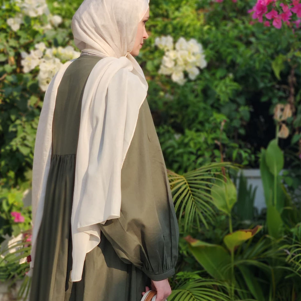 Thumbnail: Olive puffy sleeve dress