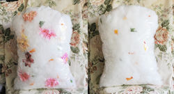 Clear Grave Pillow, with flowers