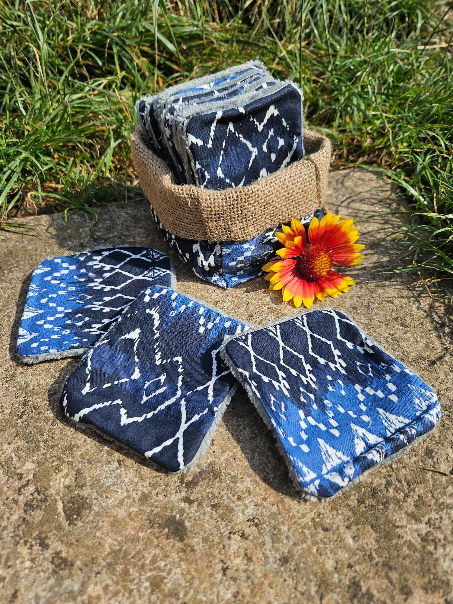 lingettes bleu aztèque