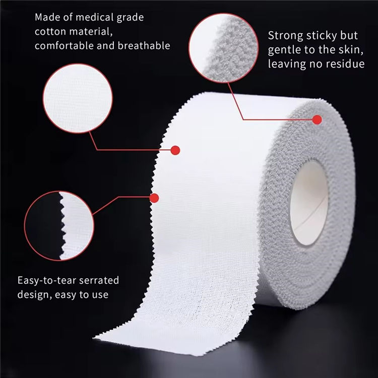 थंबनेल: 5 Rolls of Elastic Sports Tape 2.5/3.8/5cm Sports Waterproof Cotton White Boxing