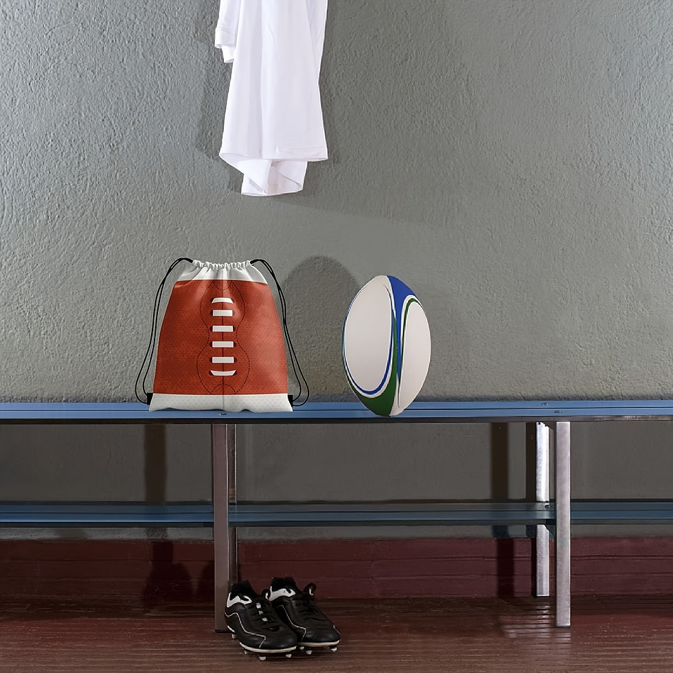 थंबनेल: VIKAMA Baseball, Football, Sports-Related Printed Drawstring Bags, Drawstring Ba