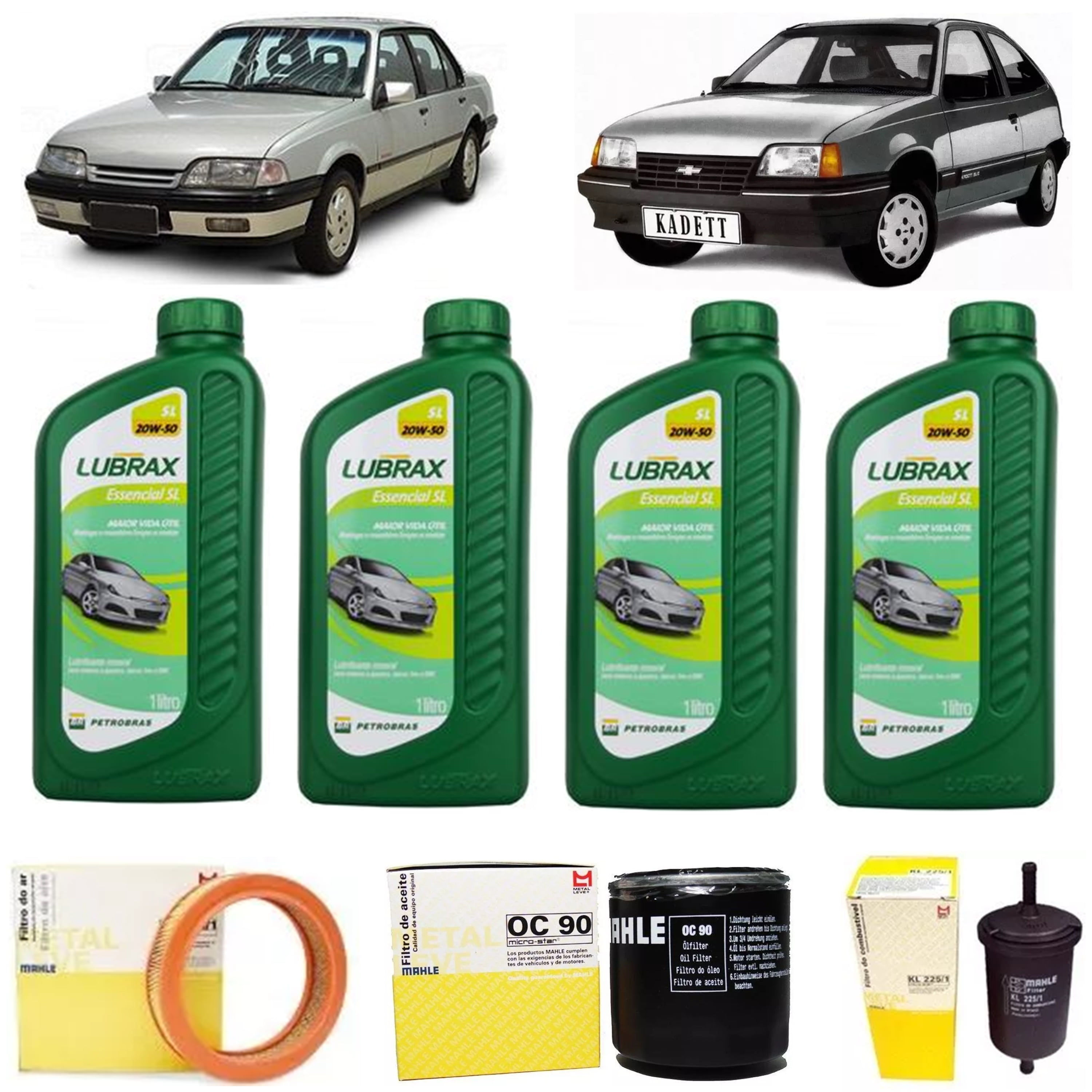 Kit Troca de Óleo 20w50 + Filtros Monza - Kadett - Injeção Efi

