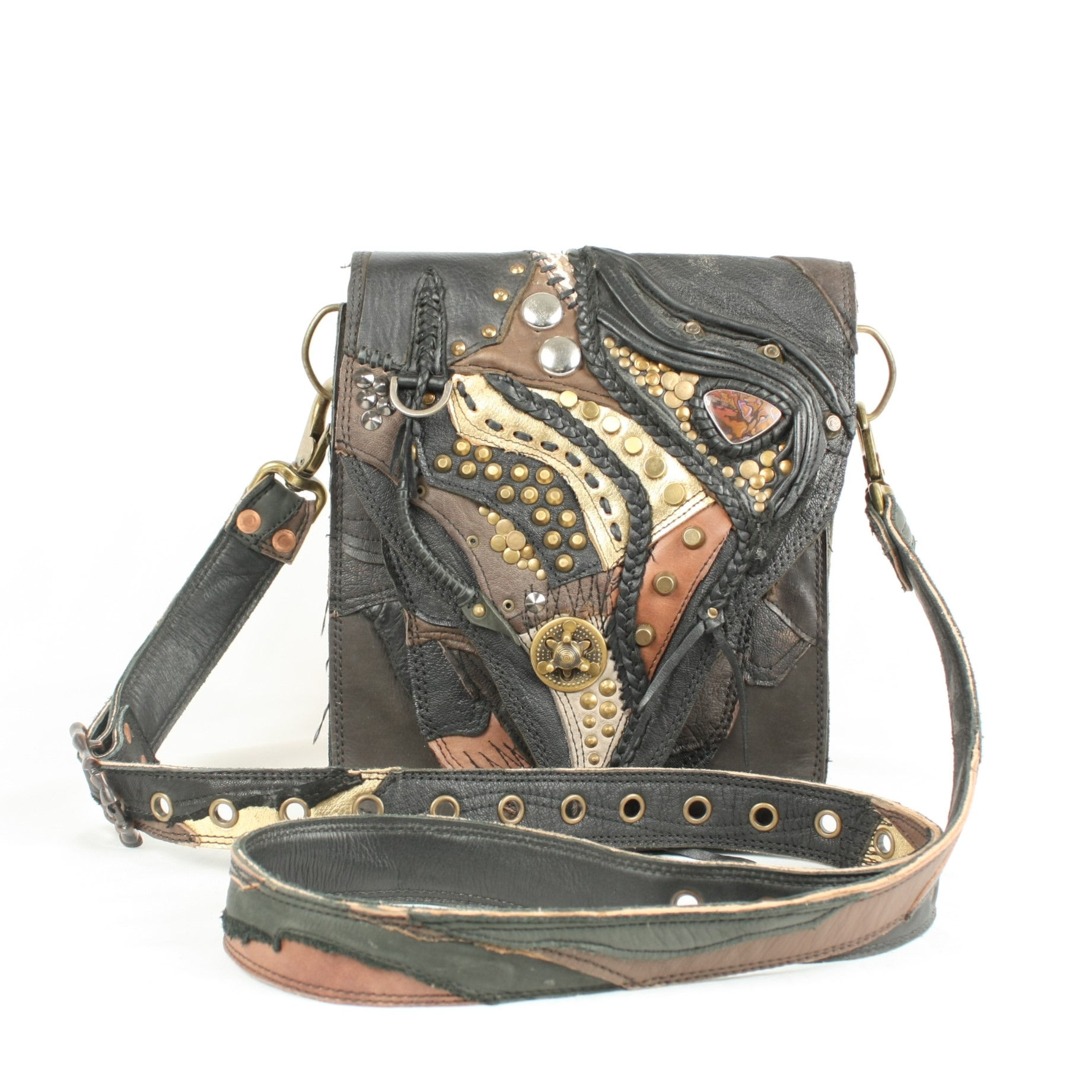 Stone Bag - Brown and Tan - Opal