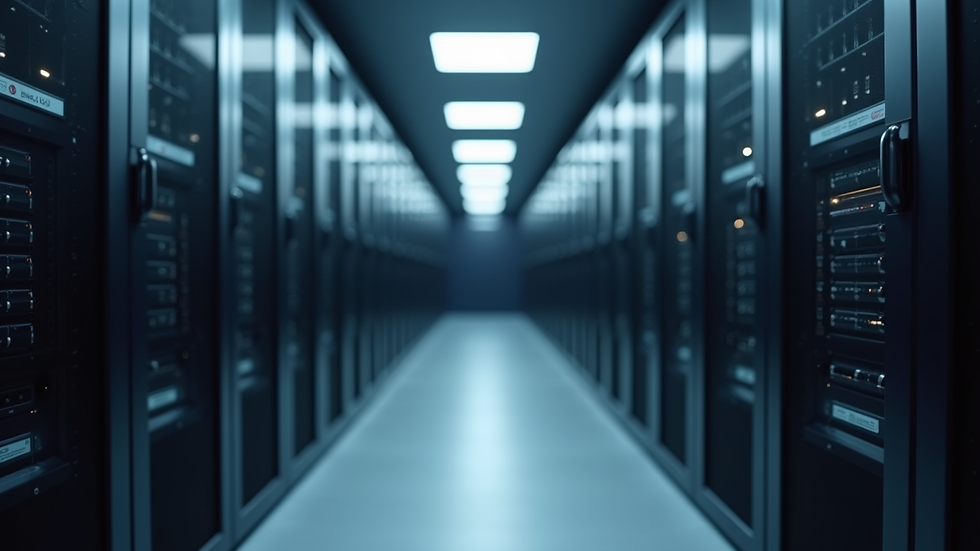 Eye-level view of hotel server room with network equipment