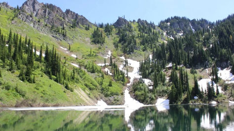 Mountain range and lake in Silver Valley Idaho