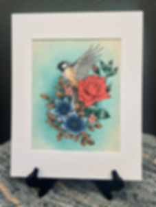 Summer Floral Chickadee