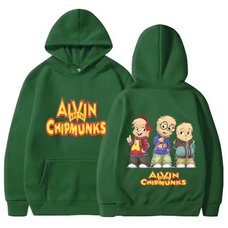 Miniatura: Cartoon Hoodie Alvin and The Chipmunks Green Red Navy Blue Shirt Camisa S/P Movi