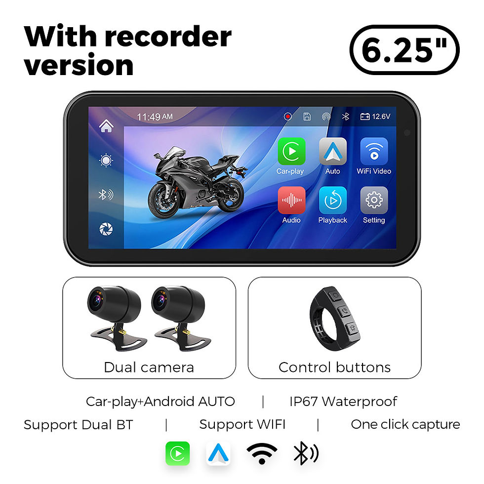 Miniatura: Portable 6.25 inch IP67 Waterproof Motorcycle GPS Navigation Wireless Carplay An