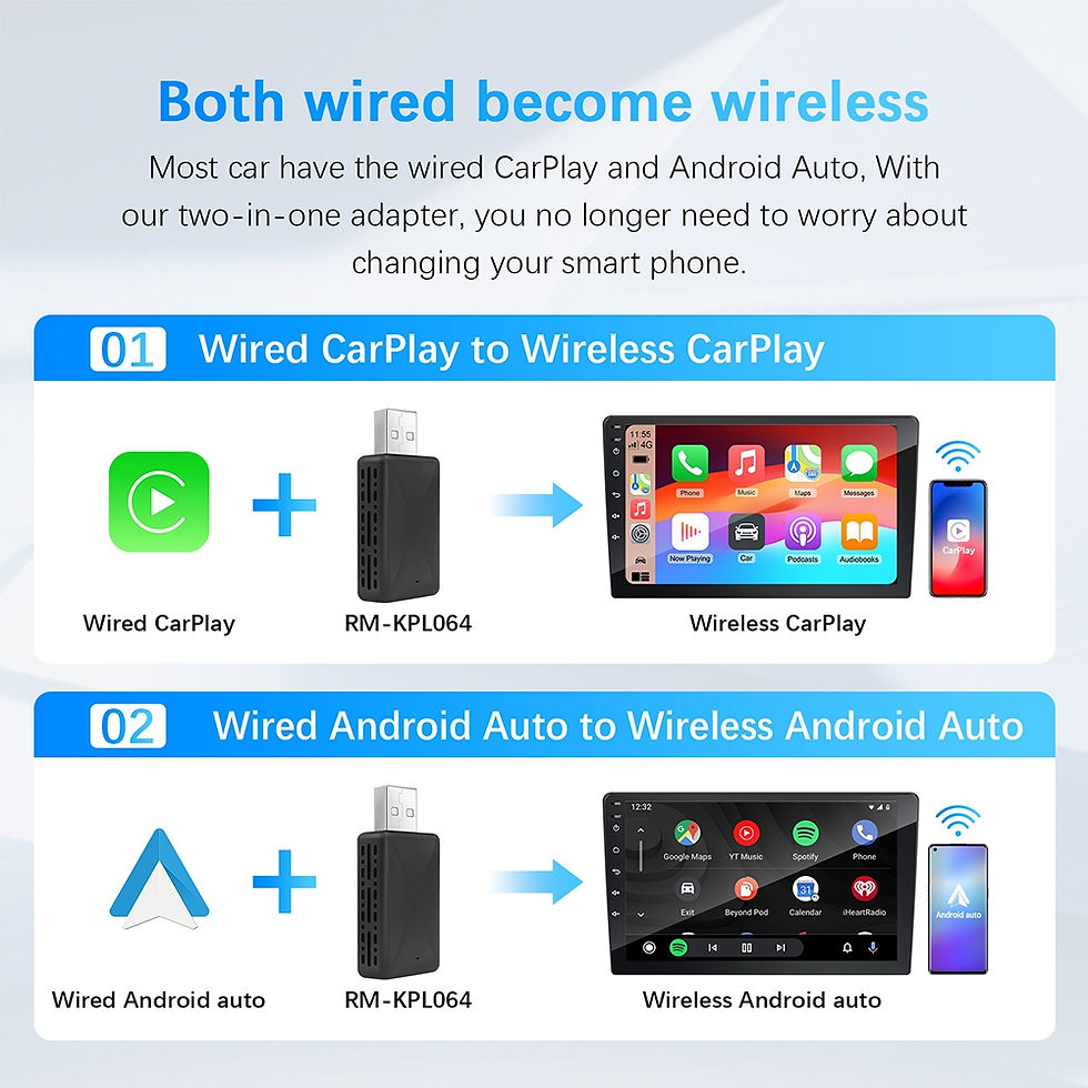 Miniatura: 2in1 Wireless CarPlay Dongle Wireless Android Auto Adapter AI Smart Box Car Inte