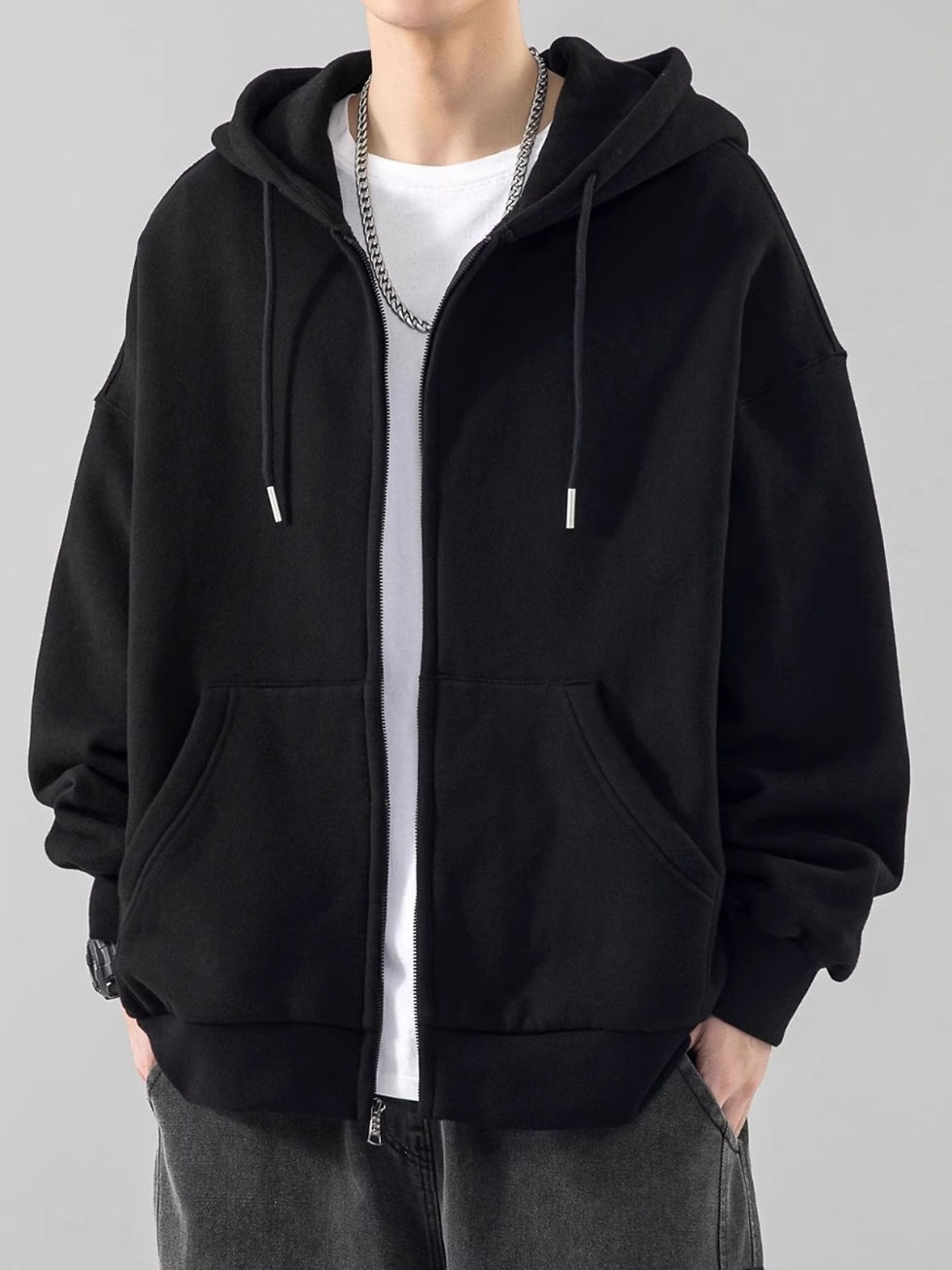 Miniatura: Heavyweight Hooded Sweatshirt Cardigan Men's Spring Autumn Winter New Fleece Lin