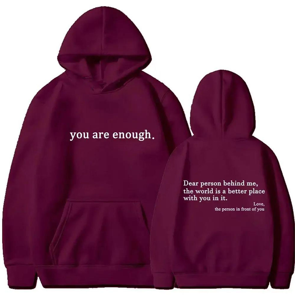 Miniatura: Autumn Winter Men Hooded Dear Person Behind Me You Are Enough Print Fashion Swea