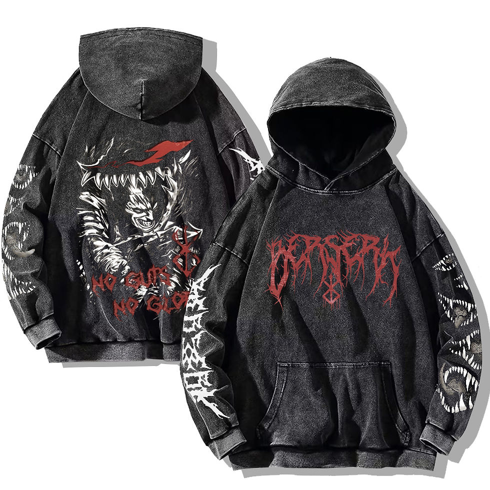 Miniatura: Gothic Vintage Washed Hoodies Teeth Funny Printed Sweatshirts Harajuku Retro Lon