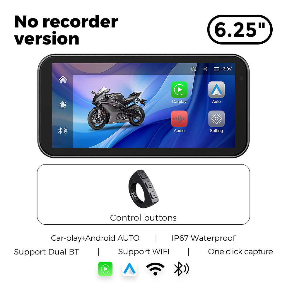 Miniatura: Portable 6.25 inch IP67 Waterproof Motorcycle GPS Navigation Wireless Carplay An