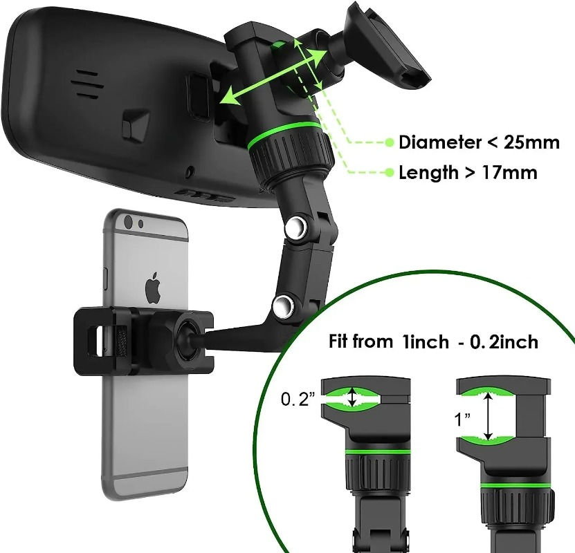 Miniatura: Multifunctional Car Bracket Rearview Mirror Support Frame for Rear Seat Video Sh