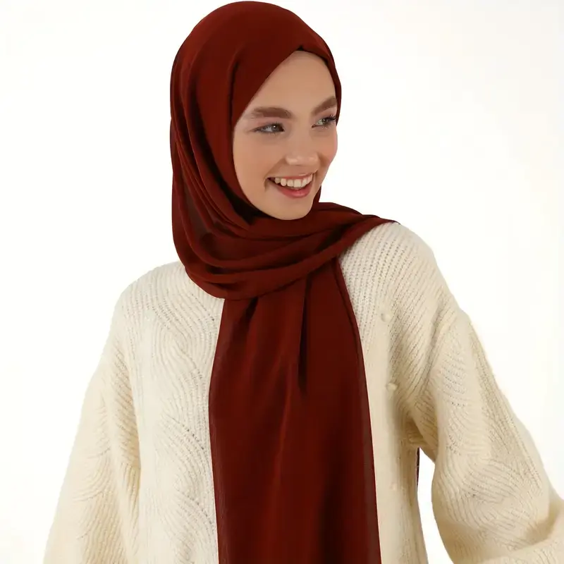 Maroon Premium Chiffon Hijab – Made in UAE
