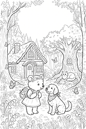 sister bear with dog coloring page.jpg
