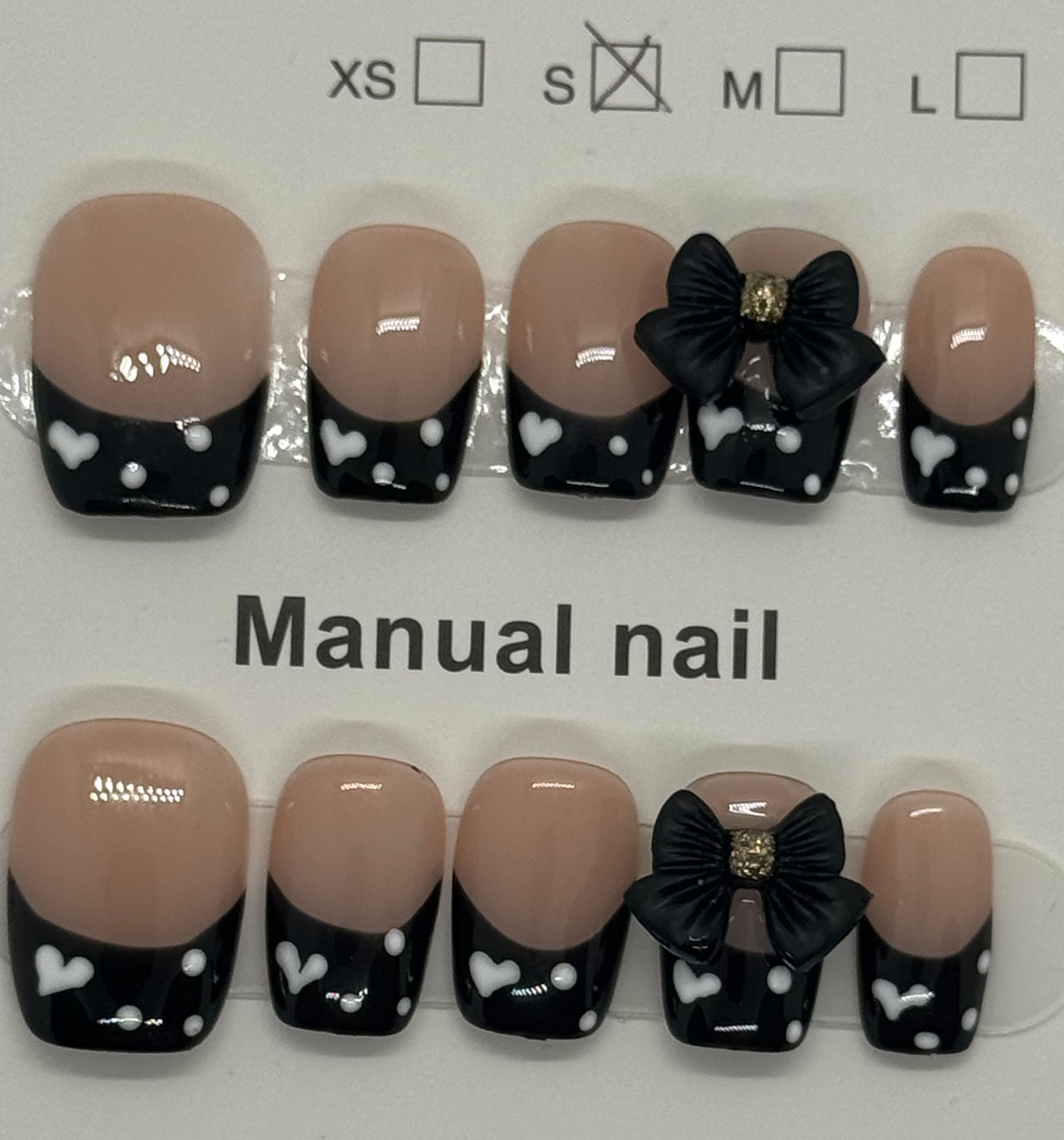 Small short square black with bow