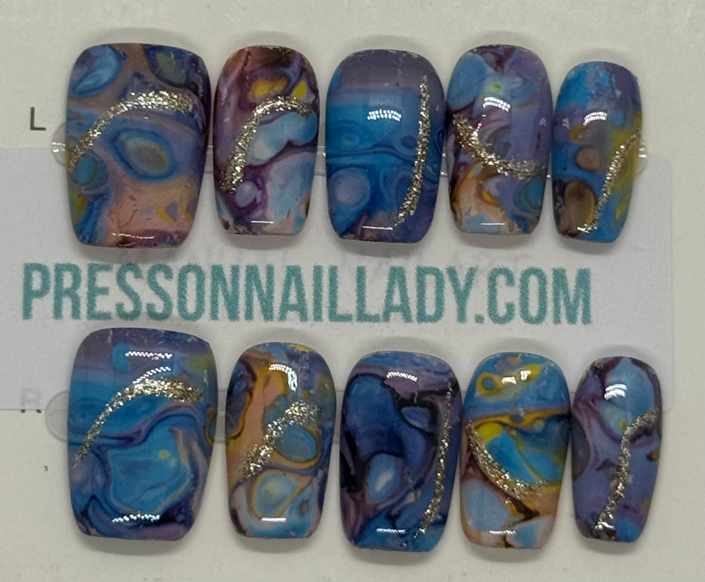 Large short coffin blue marble