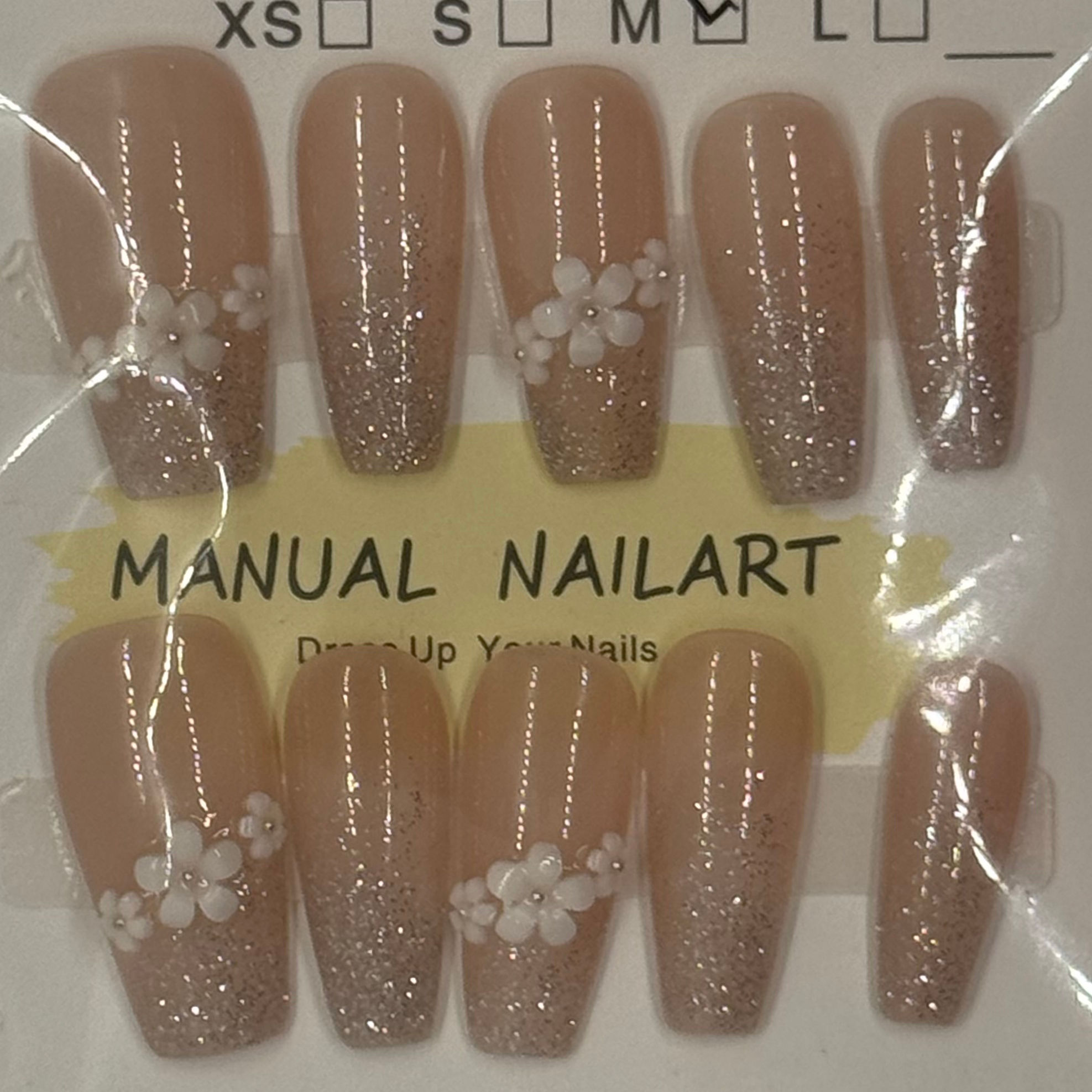 Medium coffin gold glitter French 