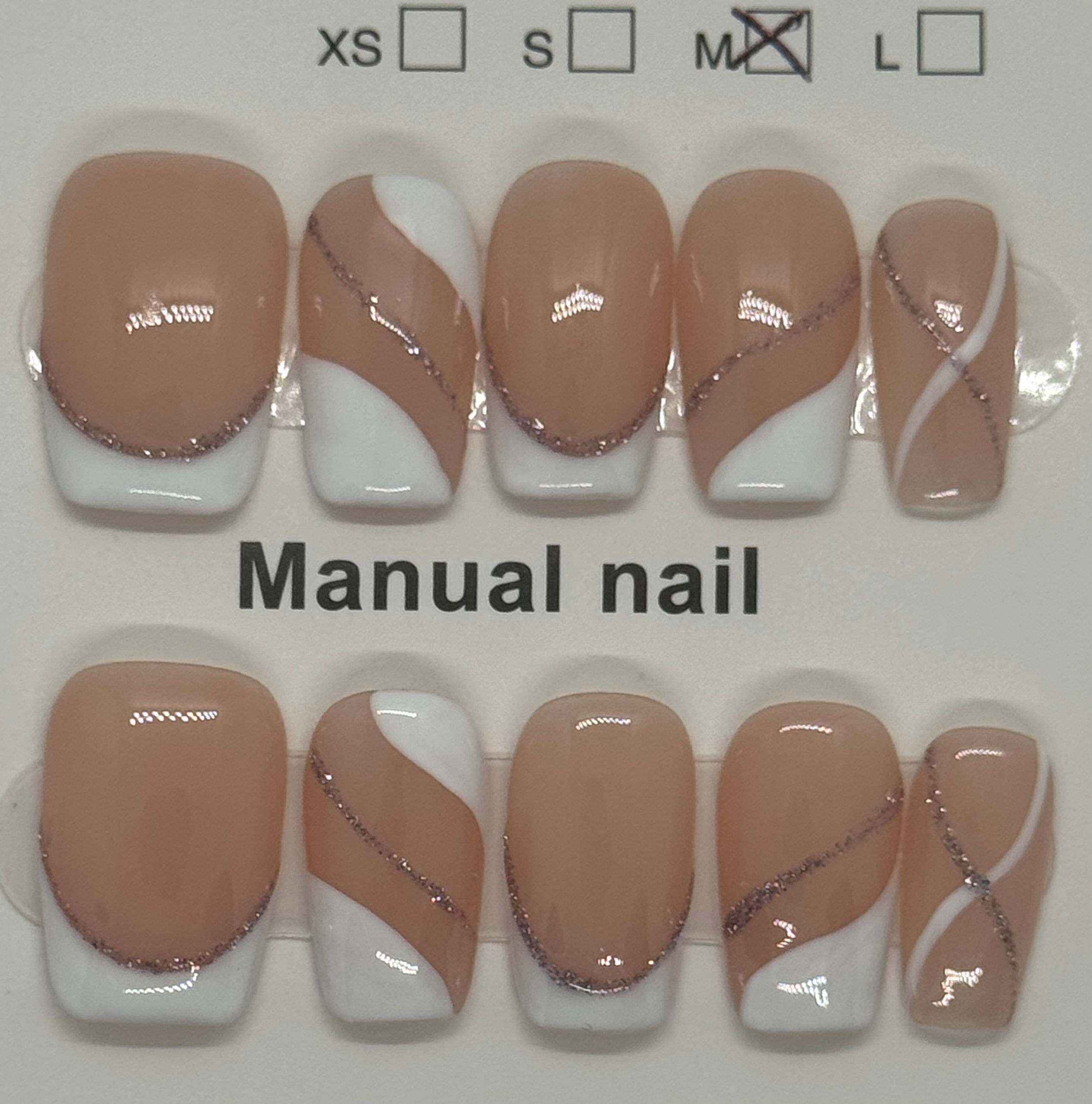 Medium short almond french tip