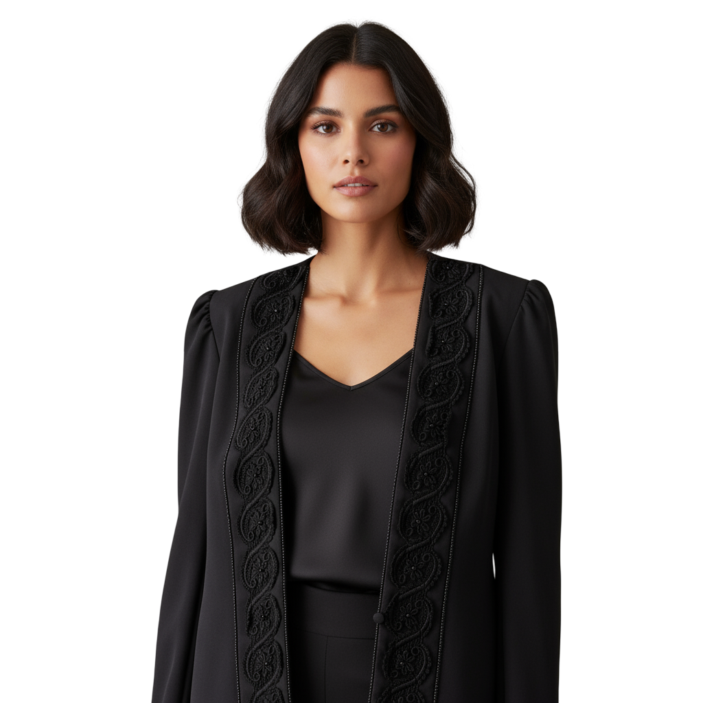 Chaqueta bordada Negra