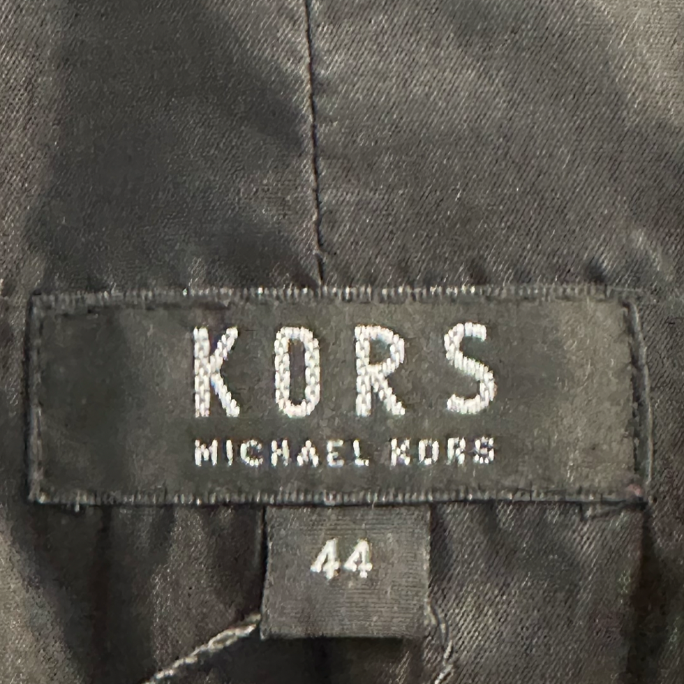 Miniatura: Blazer Michael Kors gris con detalles desflecados