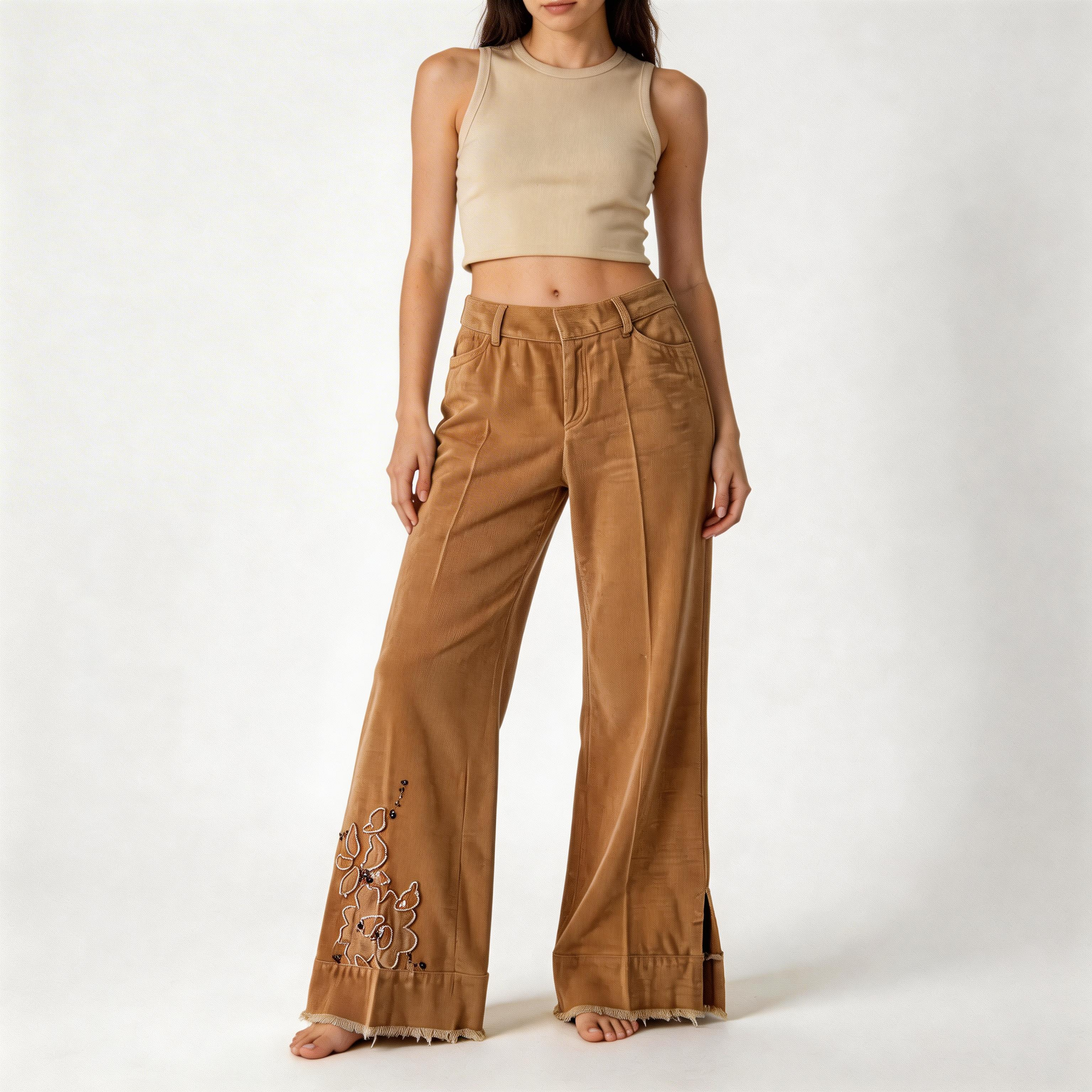 Pantalón VNTG Caramelo Bordado