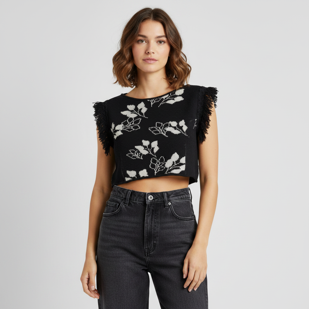 Top VNTG Tejido Floral