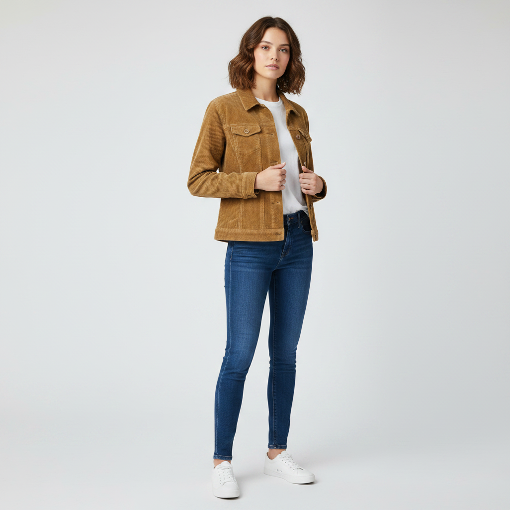 Chaqueta VNTG Cotelé Camel