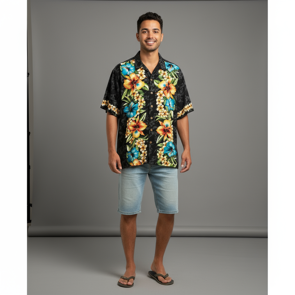 Guayabera Tropical Black