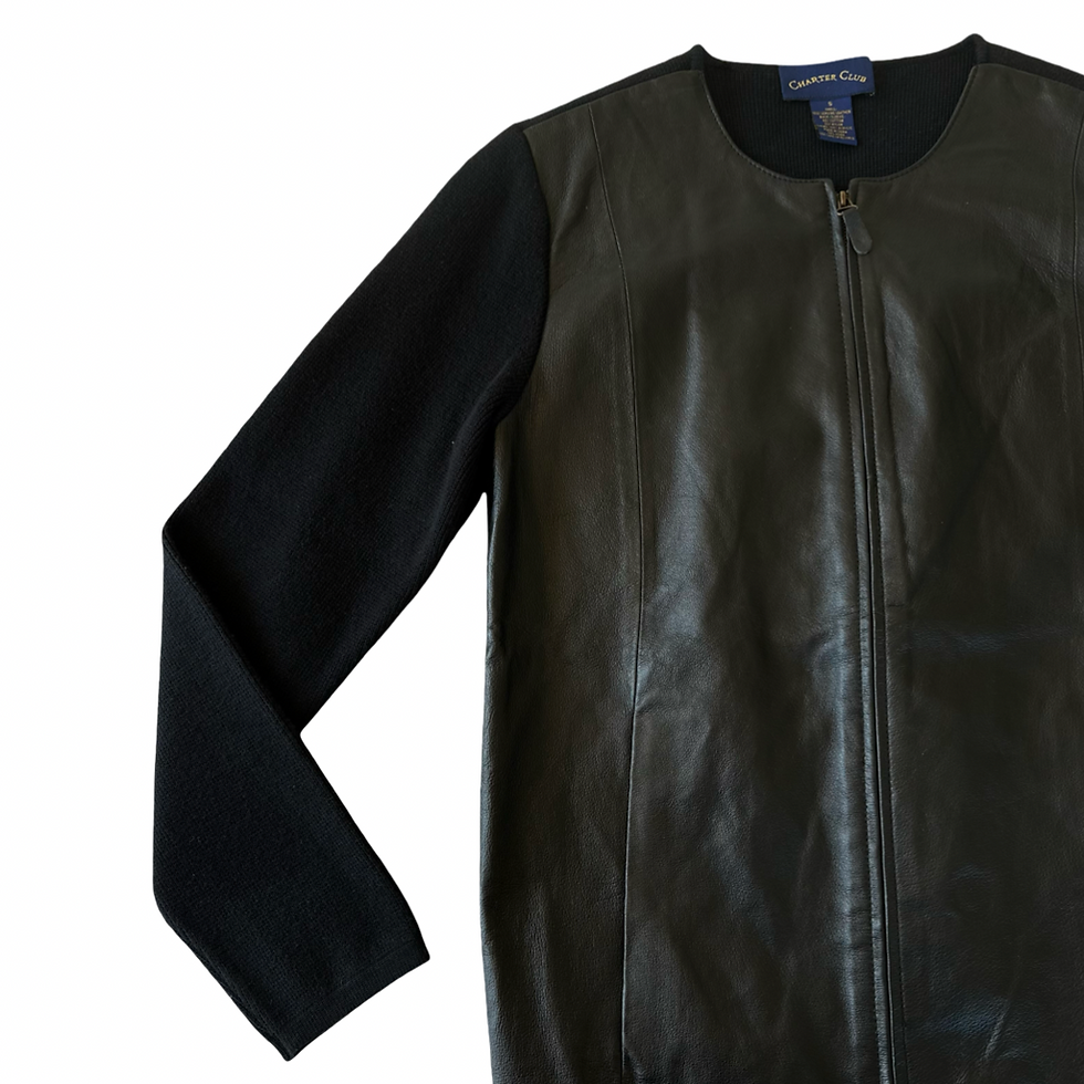 Miniatura: Chaqueta Leather Knit Mix Black