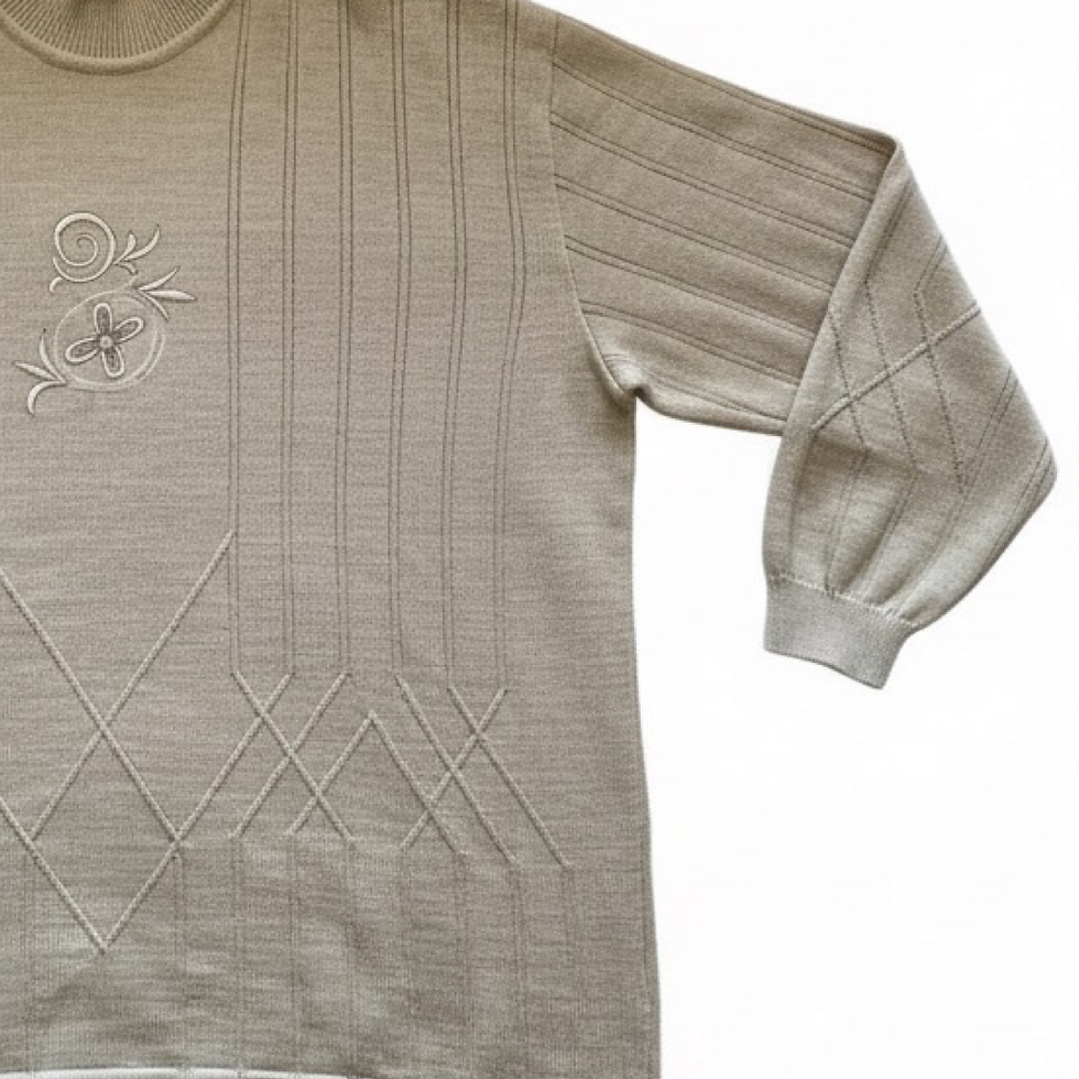 Miniatura: Sweater VNTG Beige Bordado