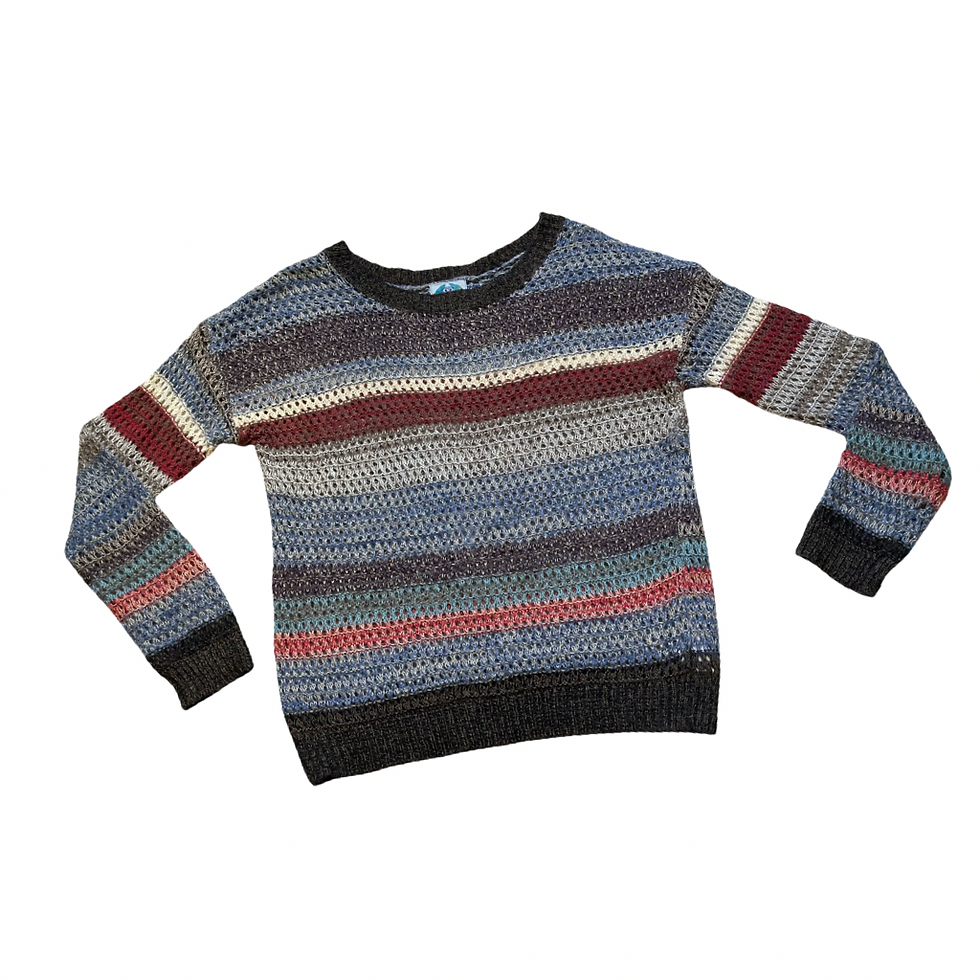 Miniatura: Sweater tejido multicolor a rayas VNTG