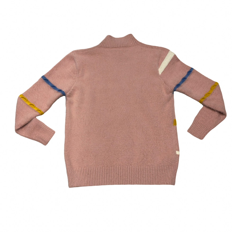 Miniatura: Sweater Rosa con Detalles de Colores
