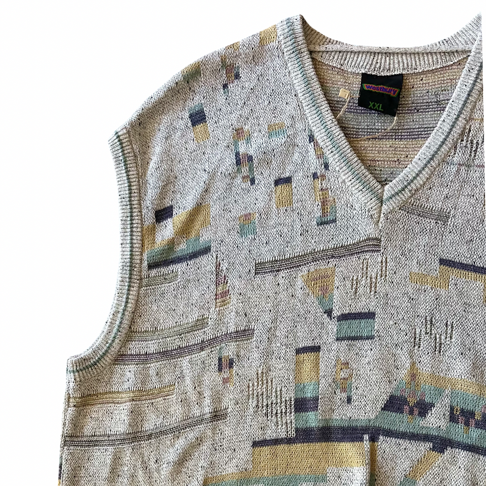 Miniatura: Chaleco VNTG beige con diseño abstracto