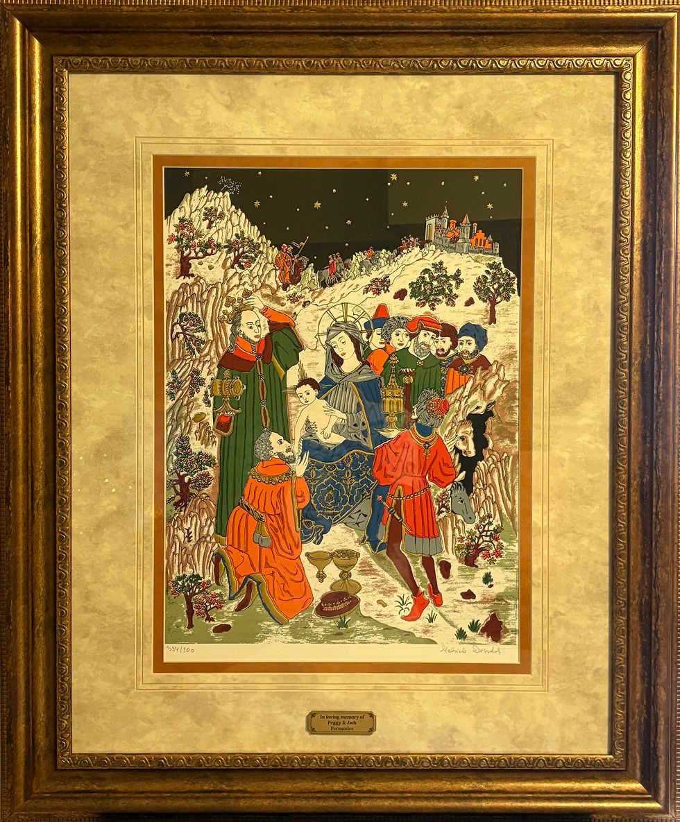The framed serigraph gifted to St. Stephen’s Church.