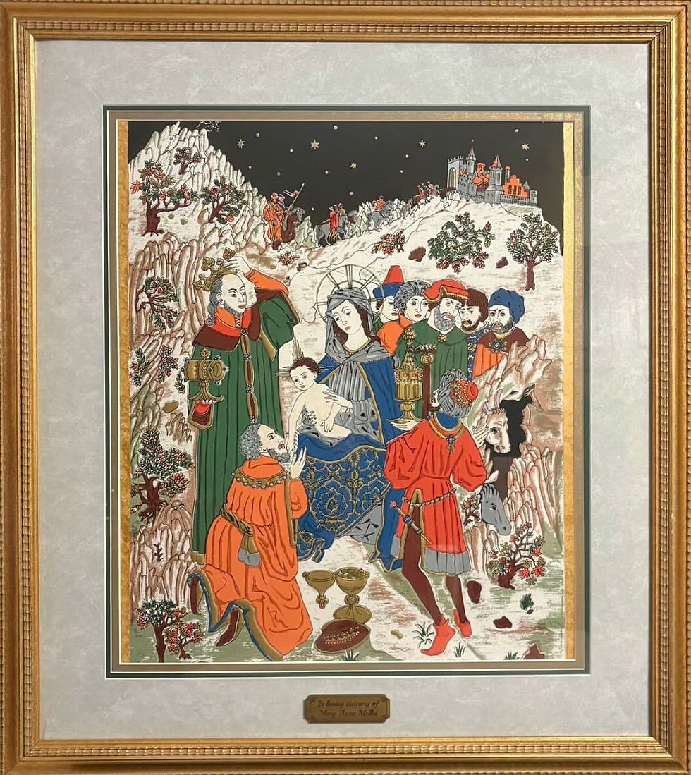 The framed serigraph gifted to St. Brigid Church.