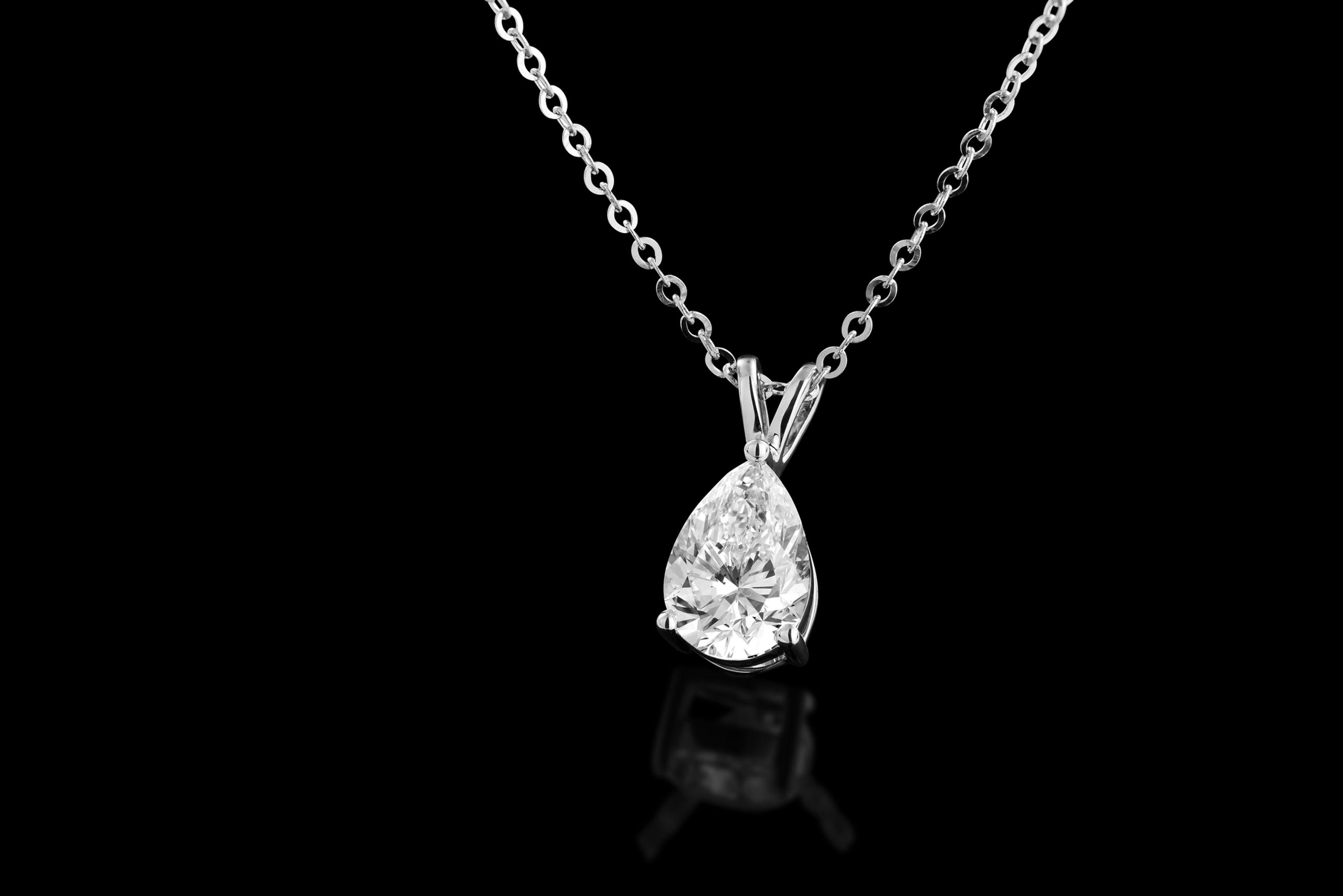 18 karaat witgouden hanger met lab grown diamant 1,01ct + IGI