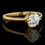 Thumbnail: 18 karaat geelgouden ring solitair met lab grown diamant 1,02ct +IGI