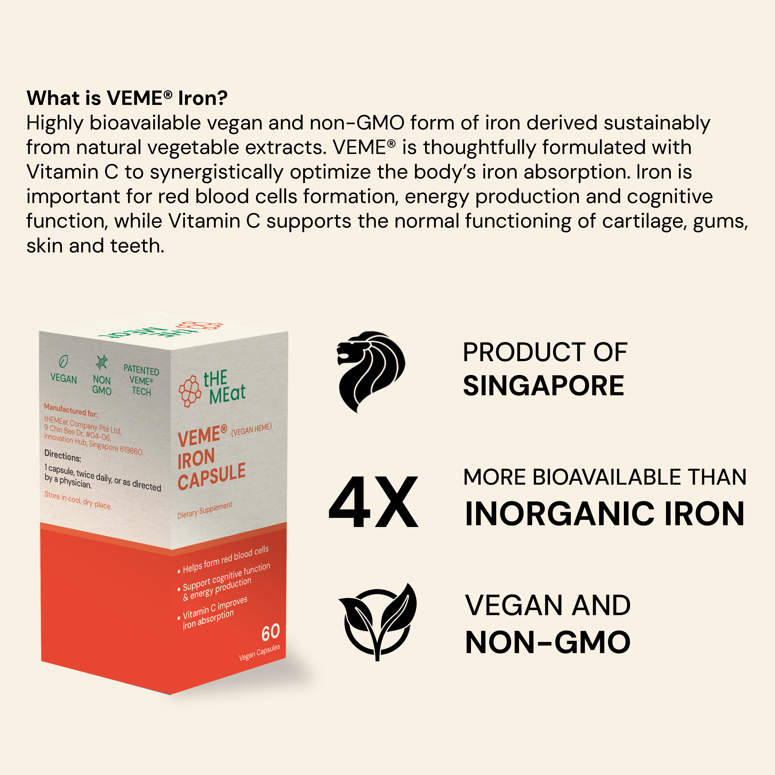 VEME Iron Supplement Vegan Capsule 60s