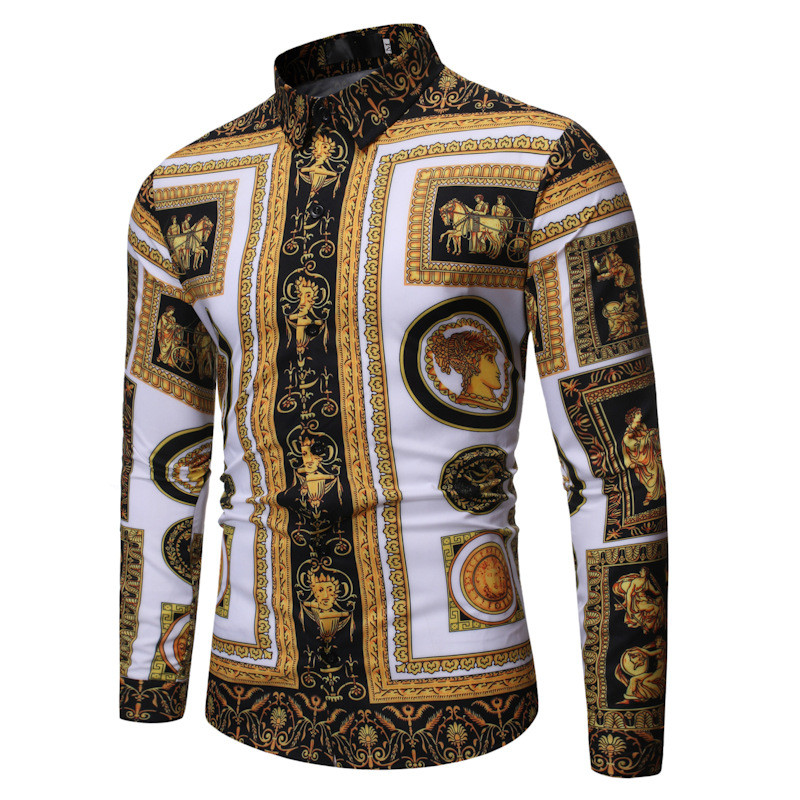 Thumbnail: Casual Floral Long Sleeve Shirt for Men