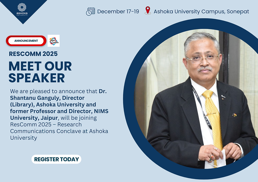 ResComm 2025: Bringing Research Into Action — A Conversation with Dr. Shantanu Ganguly